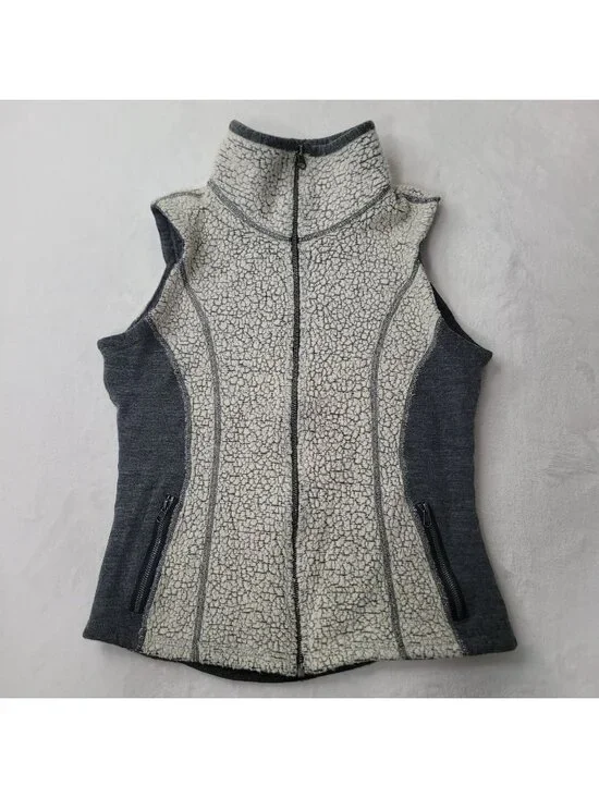 Kuhl Women's Gray Sherpa Fleece Zip-Up Vest Size S - Picture 1 of 12